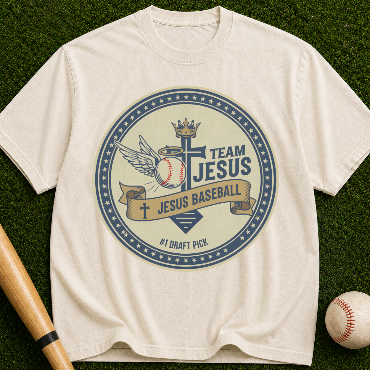 Team Jesus Baseball T-Shirt — Christian Faith & Baseball Graphic Tee