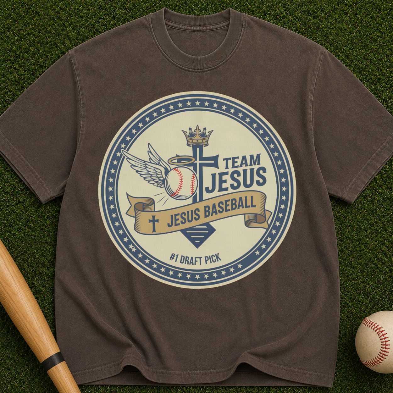 Team Jesus Baseball T-Shirt — Christian Faith & Baseball Graphic Tee