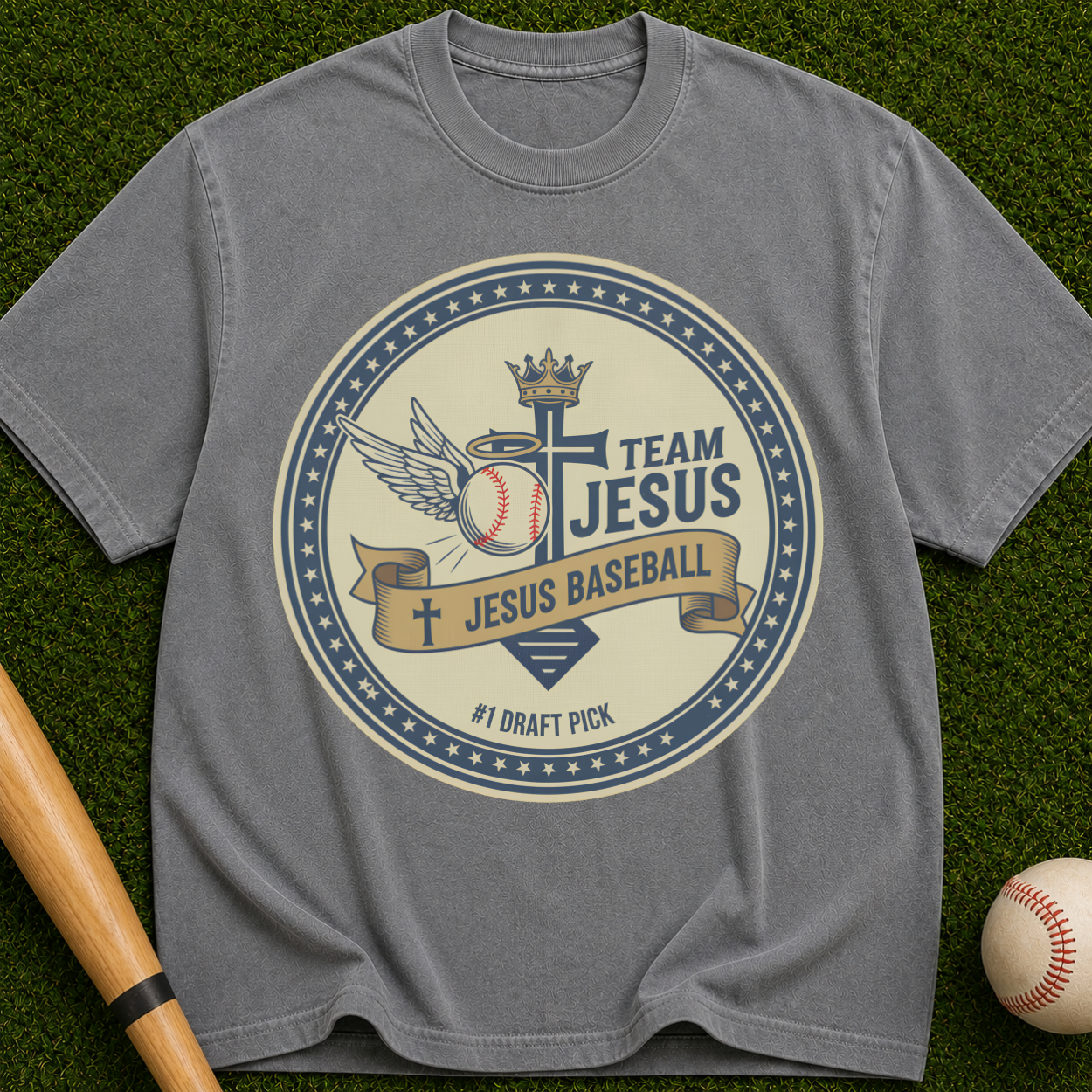 Team Jesus Baseball T-Shirt — Christian Faith & Baseball Graphic Tee