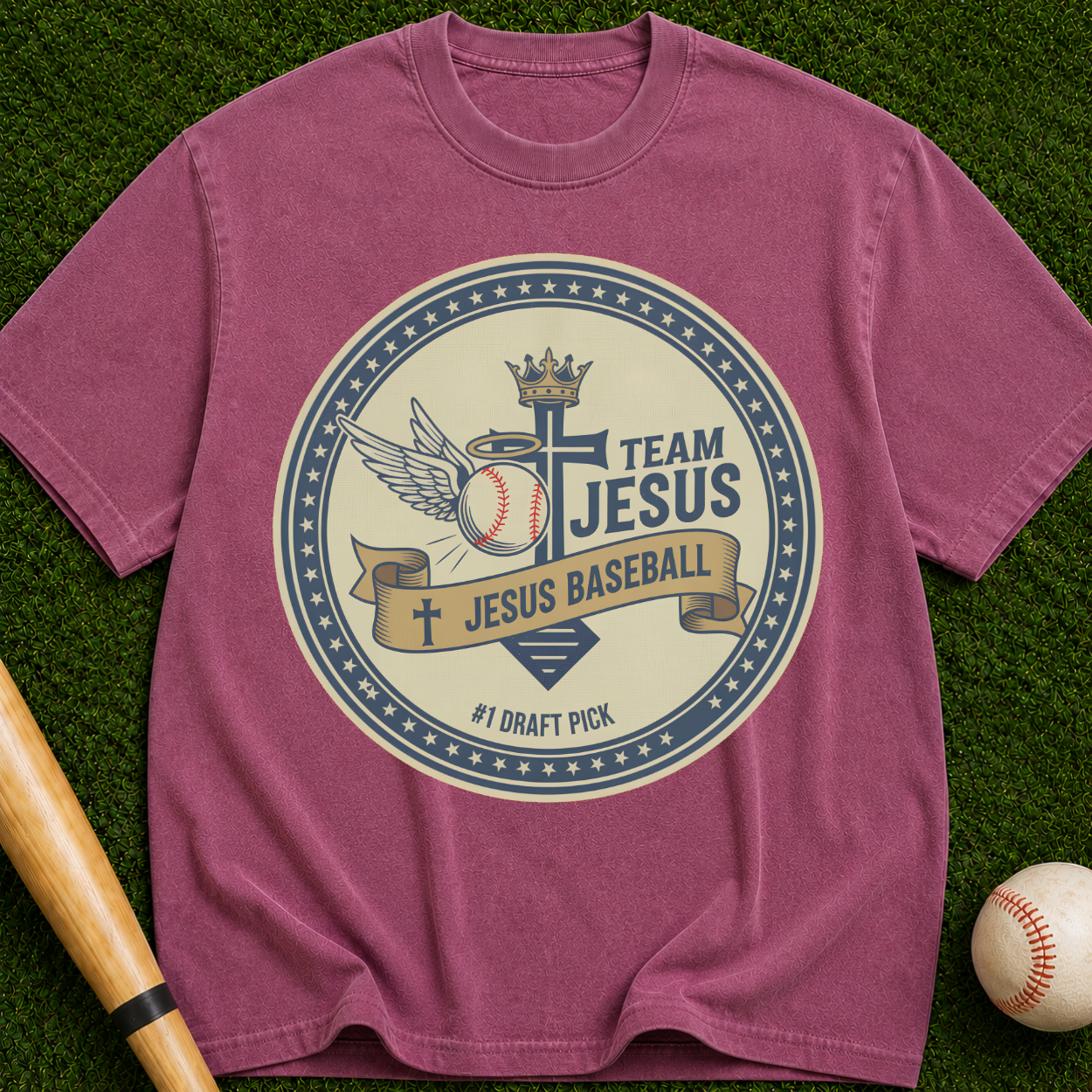 Team Jesus Baseball T-Shirt — Christian Faith & Baseball Graphic Tee