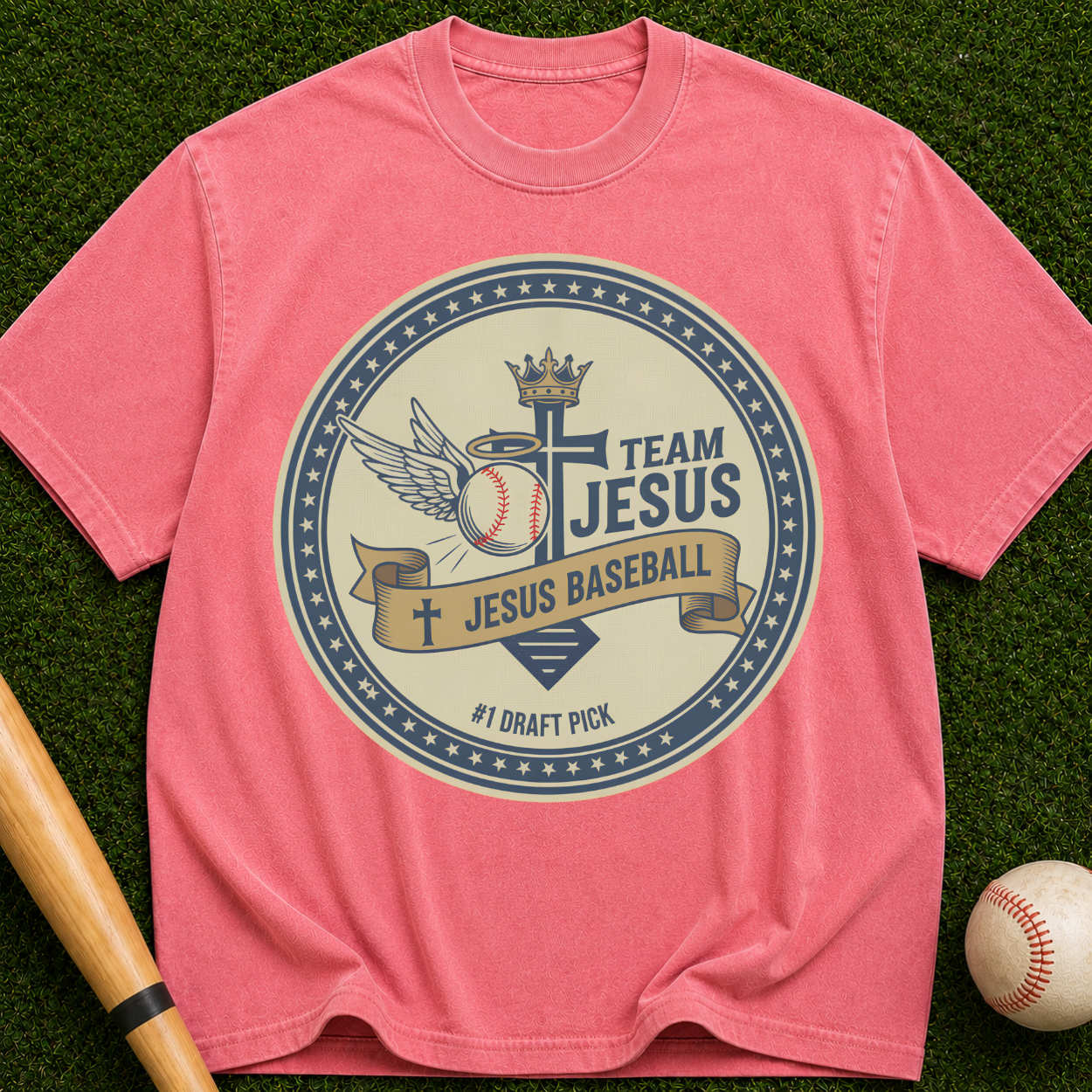 Team Jesus Baseball T-Shirt — Christian Faith & Baseball Graphic Tee