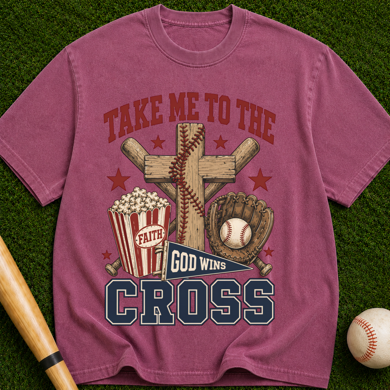 Take Me to the Cross T-Shirt — Christian Faith Baseball Design