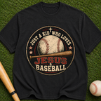 Jesus & Baseball T-Shirt — "Just a Kid Who Loves Jesus & Baseball" Vintage Tee