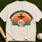 Christian Baseball T-Shirt — "Summer Is For Jesus and Baseball" (John 3:16)