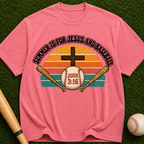 Christian Baseball T-Shirt — "Summer Is For Jesus and Baseball" (John 3:16)