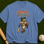Bomba Batazos Baseball T-Shirt – Vintage Frog Batter Graphic
