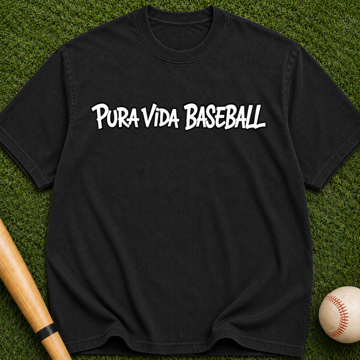 Pura Vida Baseball Tee – Vintage-Style Garment-Dyed T-Shirt