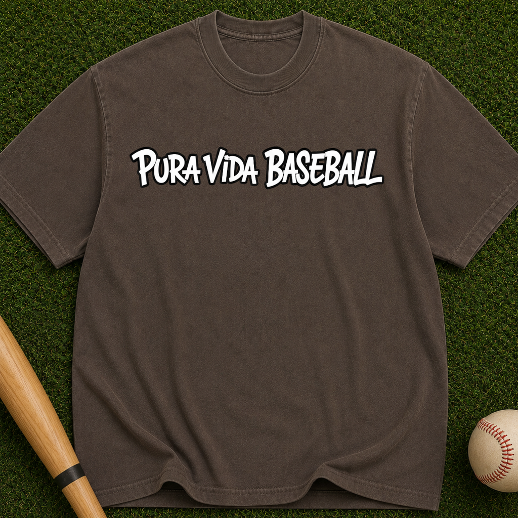 Pura Vida Baseball Tee – Vintage-Style Garment-Dyed T-Shirt