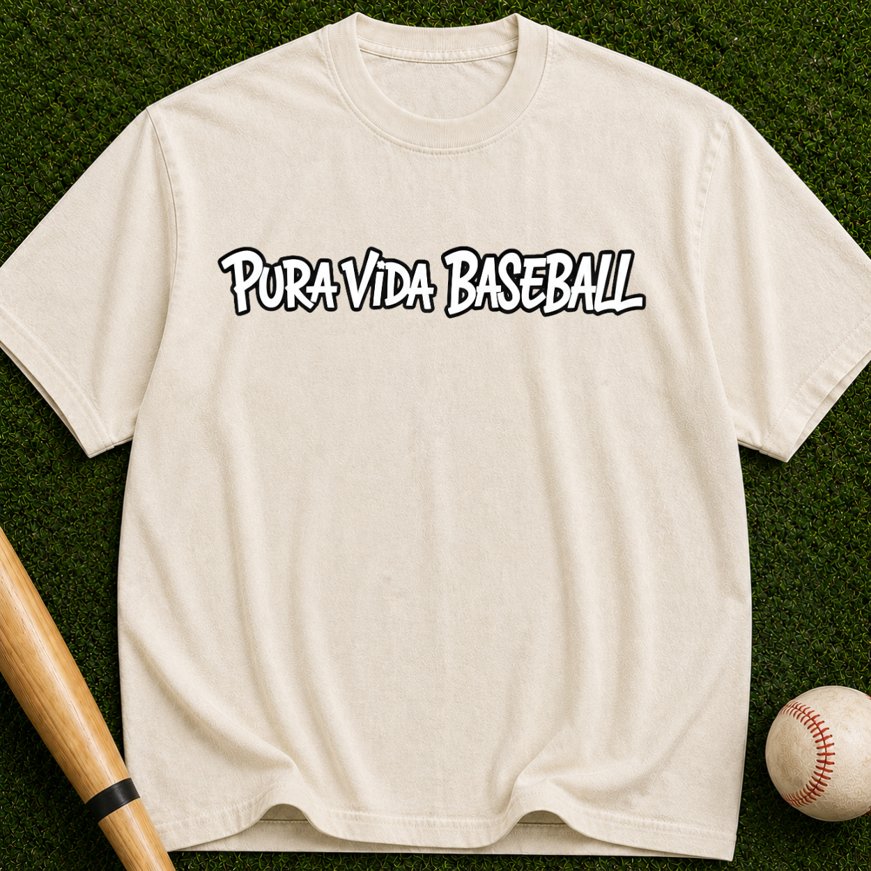 Pura Vida Baseball Tee – Vintage-Style Garment-Dyed T-Shirt
