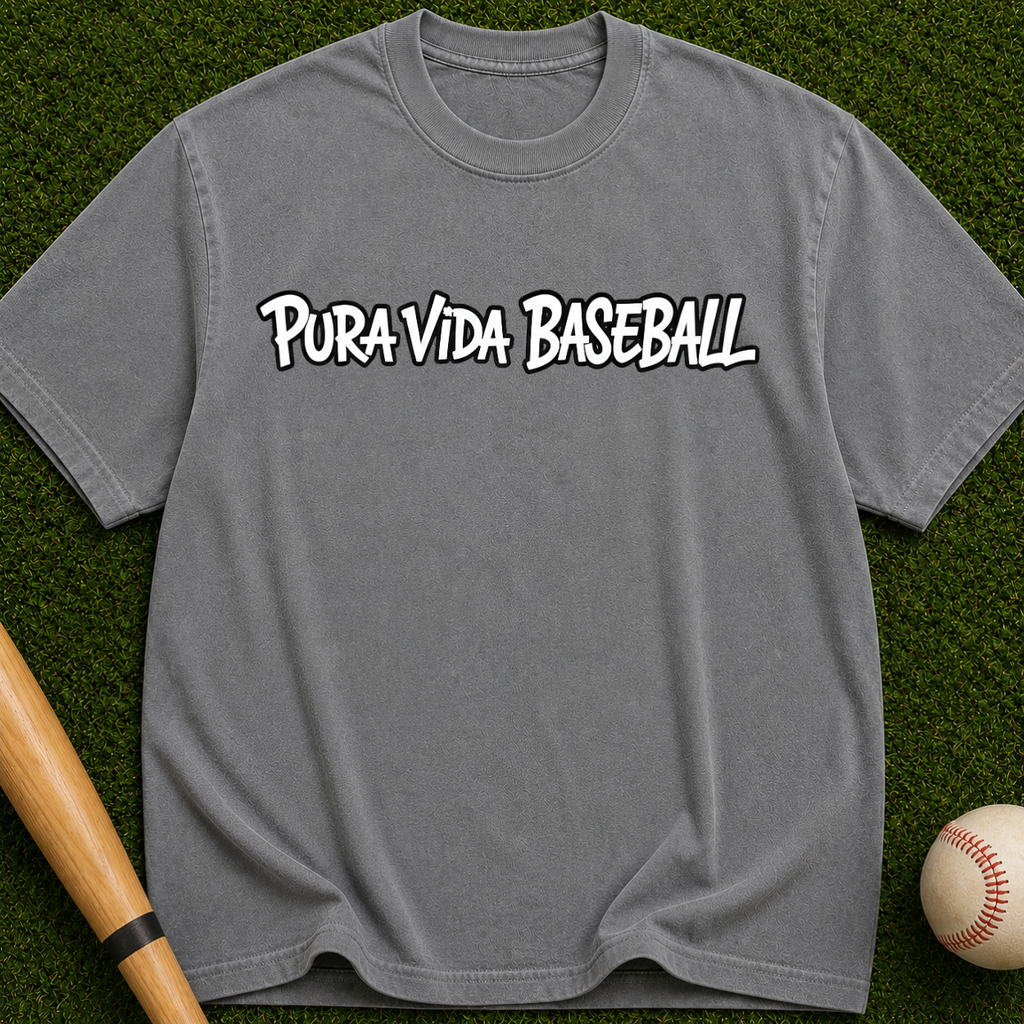 Pura Vida Baseball Tee – Vintage-Style Garment-Dyed T-Shirt