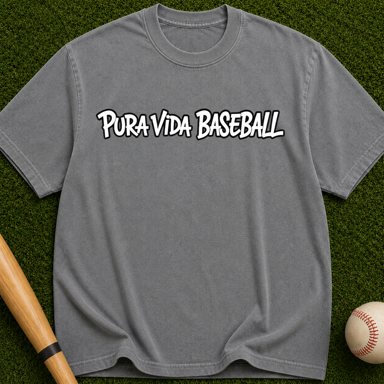Pura Vida Baseball Tee – Vintage-Style Garment-Dyed T-Shirt