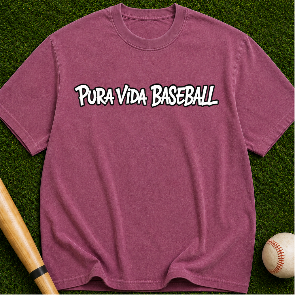 Pura Vida Baseball Tee – Vintage-Style Garment-Dyed T-Shirt