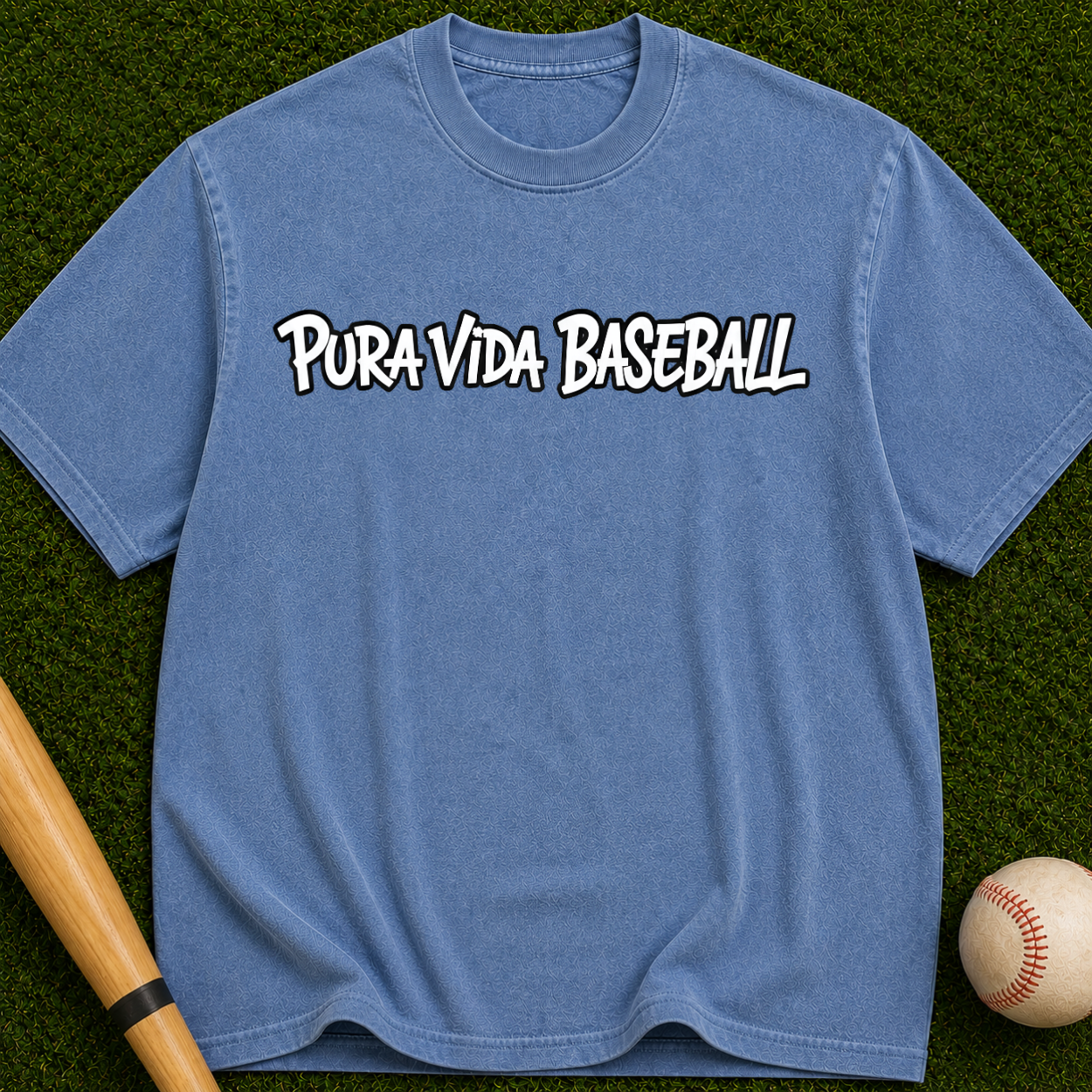 Pura Vida Baseball Tee – Vintage-Style Garment-Dyed T-Shirt