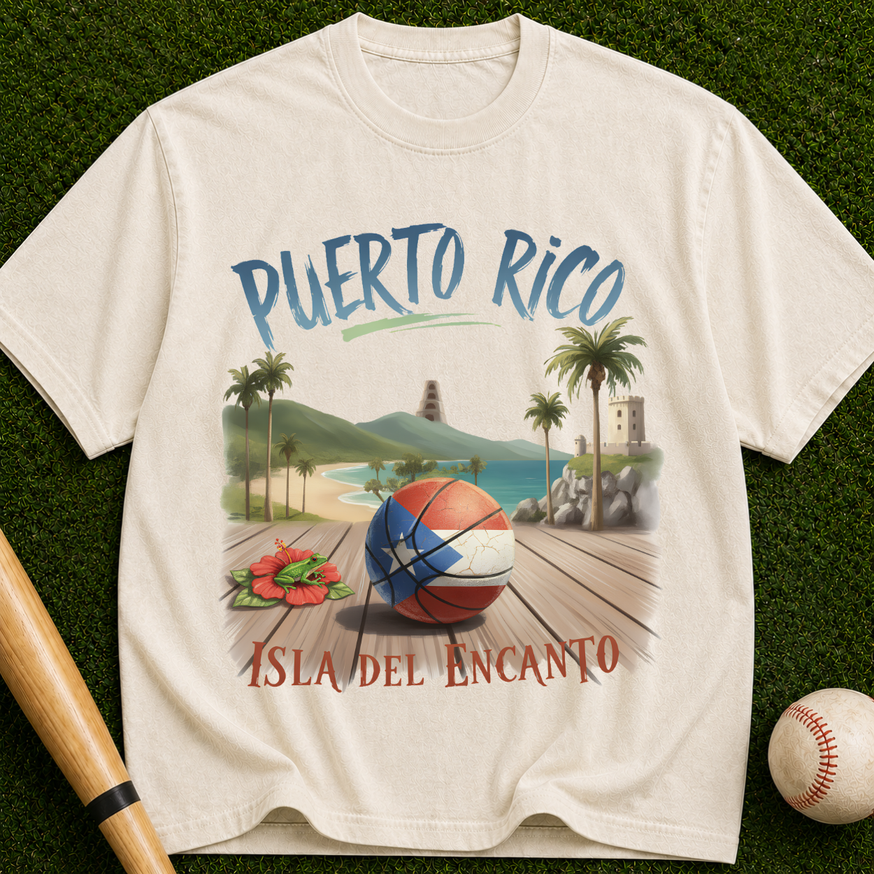 Puerto Rico Retro Beach T-Shirt — Isla del Encanto Vintage Vacation Tee