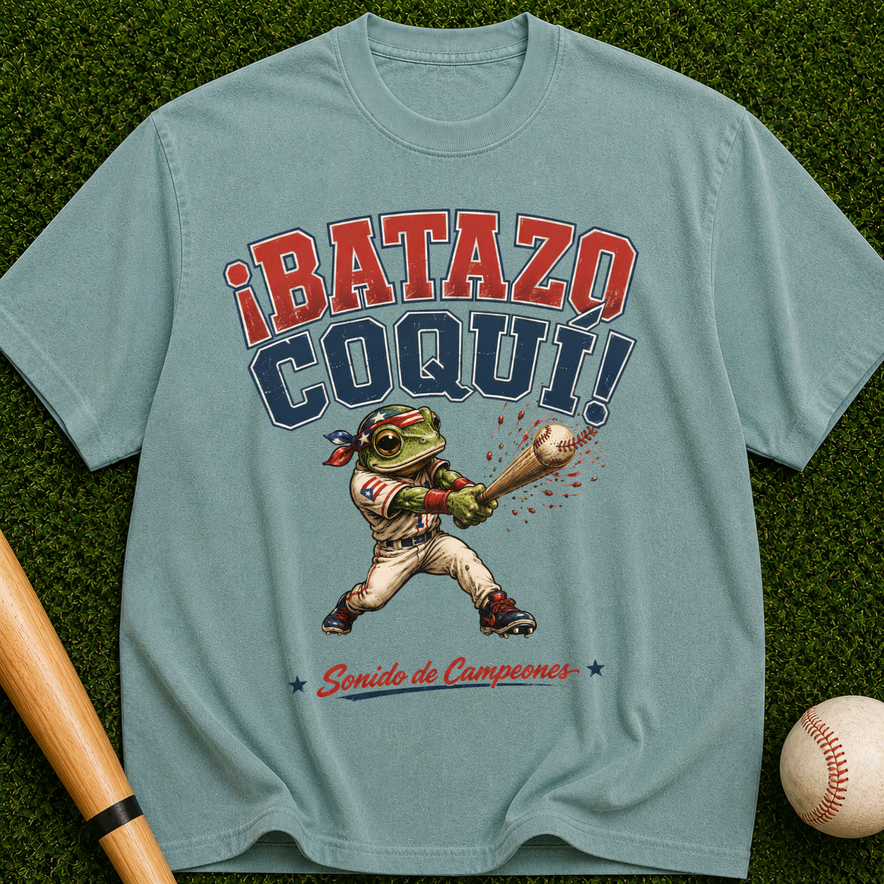 ¡Batazo Coquí! Baseball — Puerto Rican Coquí Mascot, "Sonido de Campeones" Vintage Tee