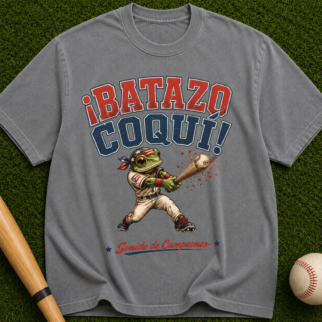 ¡Batazo Coquí! Baseball — Puerto Rican Coquí Mascot, "Sonido de Campeones" Vintage Tee