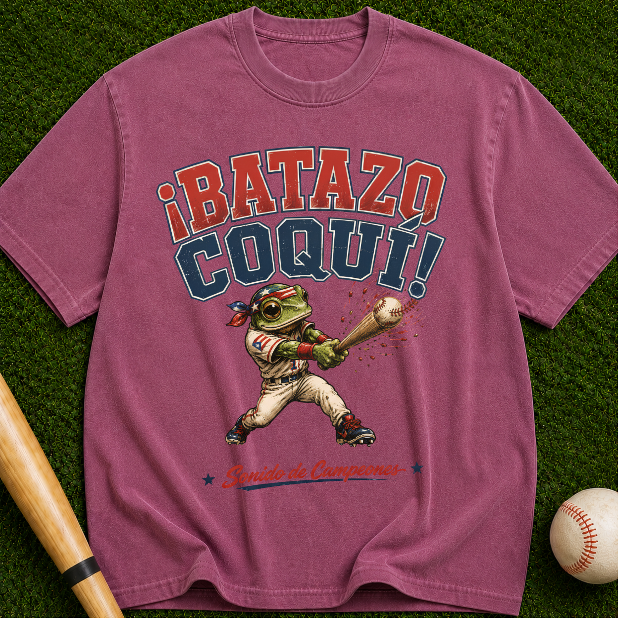 ¡Batazo Coquí! Baseball — Puerto Rican Coquí Mascot, "Sonido de Campeones" Vintage Tee