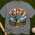 El Palo de la Gata Vintage Graphic T-Shirt — Retro Cat Baseball Design