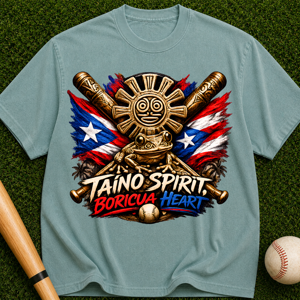Taino Spirit Boricua Heart Puerto Rico Flag Graphic