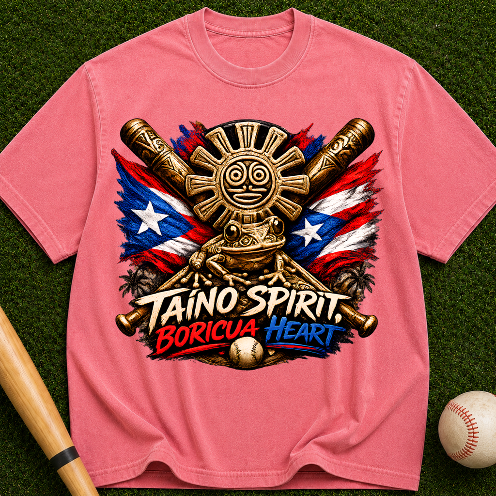 Taino Spirit Boricua Heart Puerto Rico Flag Graphic