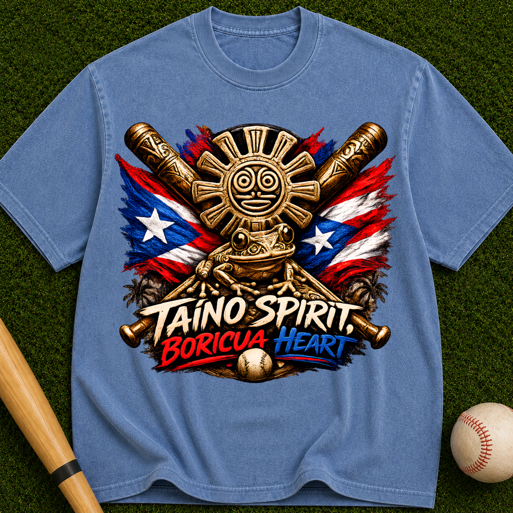 Taino Spirit Boricua Heart Puerto Rico Flag Graphic