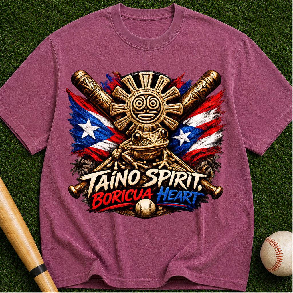 Taino Spirit Boricua Heart Puerto Rico Flag Graphic