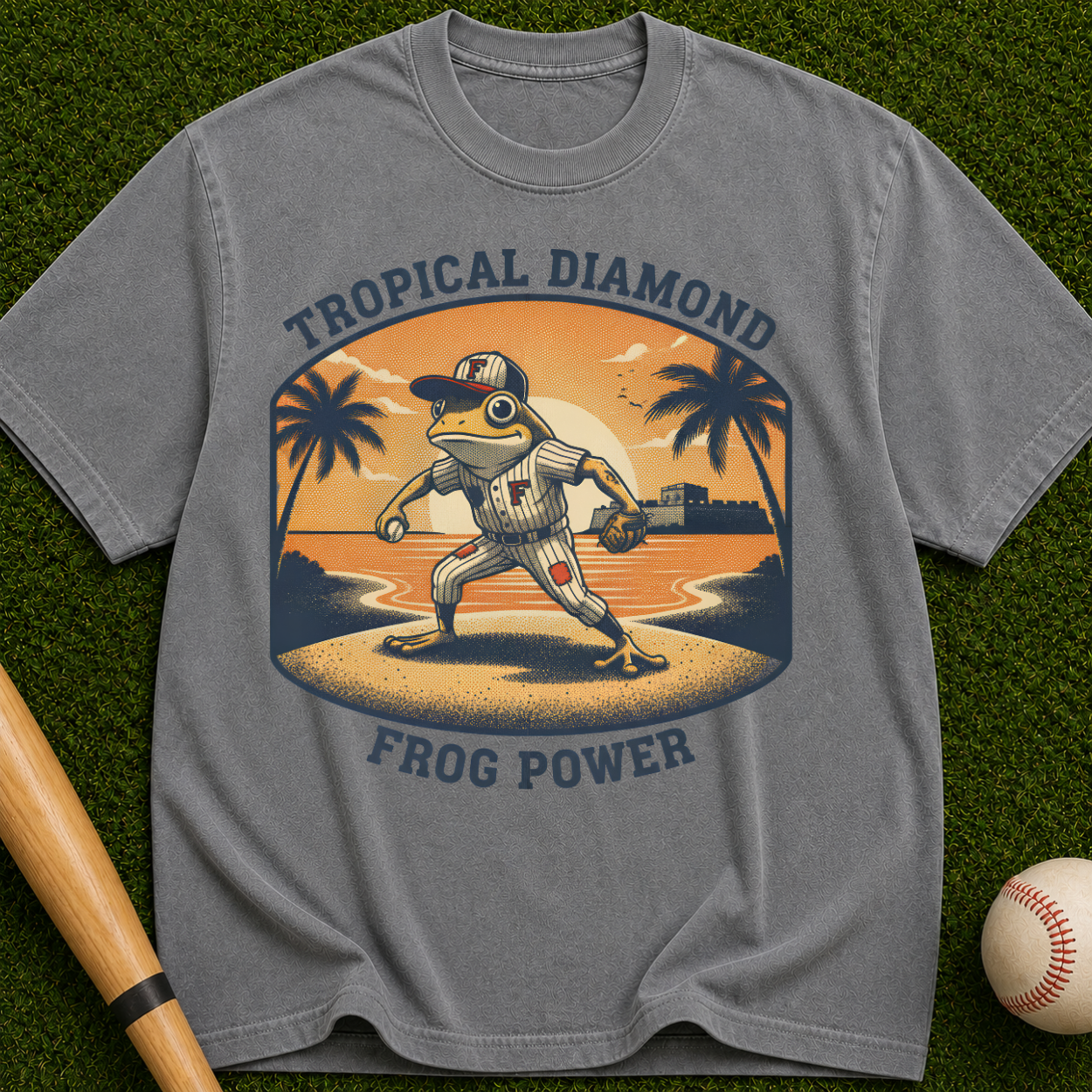 Tropical Diamond — Retro Frog Graphic Tee