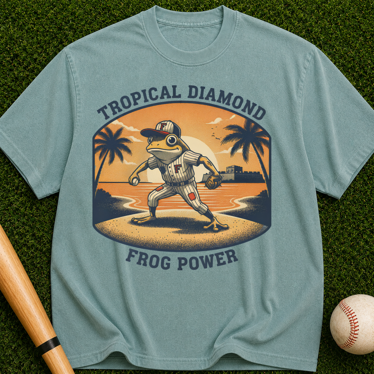 Tropical Diamond — Retro Frog Graphic Tee