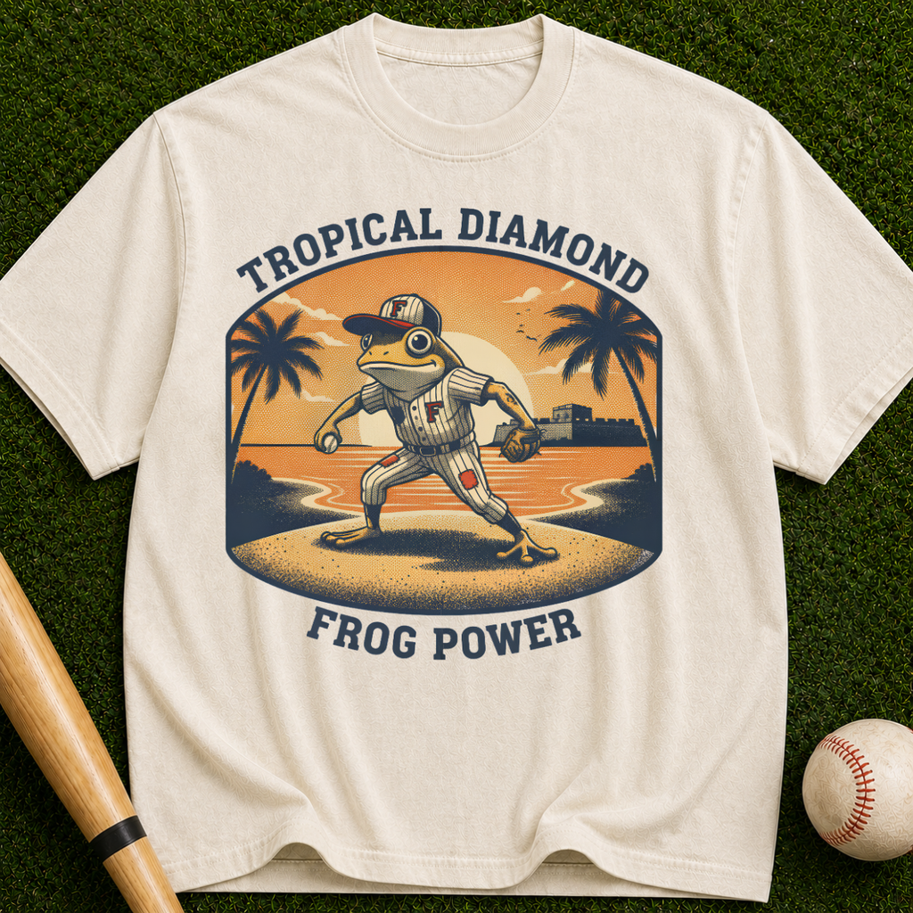 Tropical Diamond — Retro Frog Graphic Tee