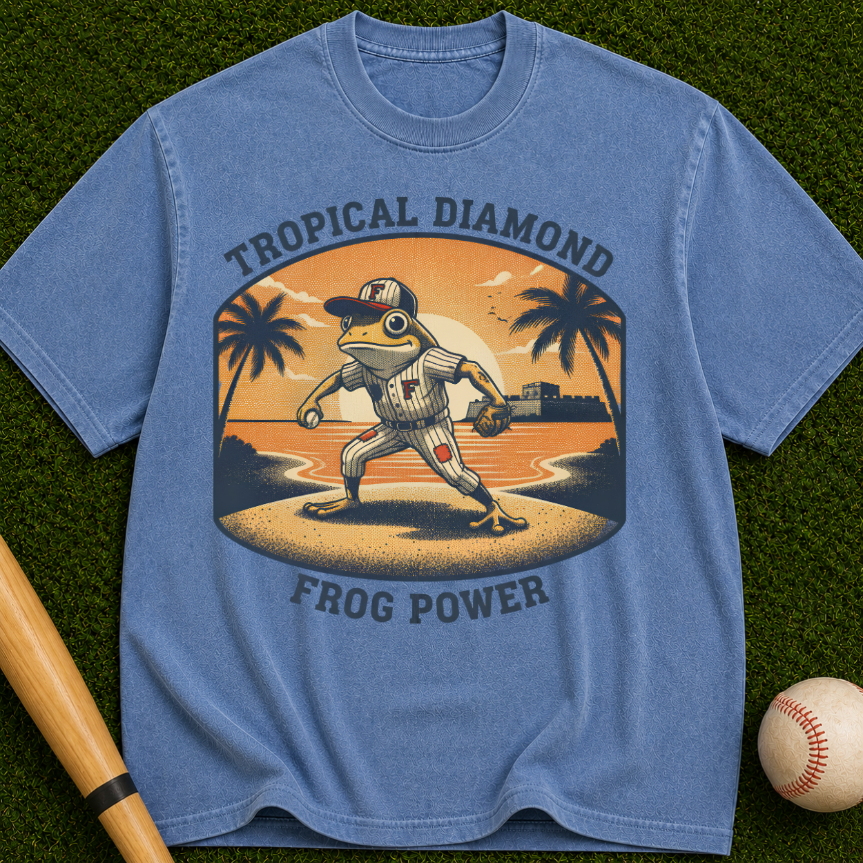 Tropical Diamond — Retro Frog Graphic Tee