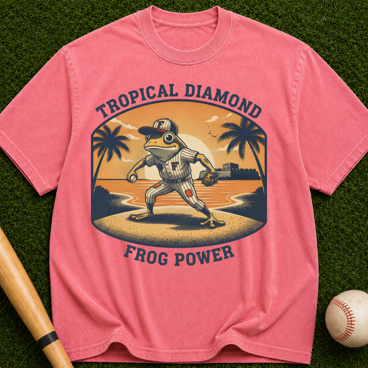 Tropical Diamond — Retro Frog Graphic Tee
