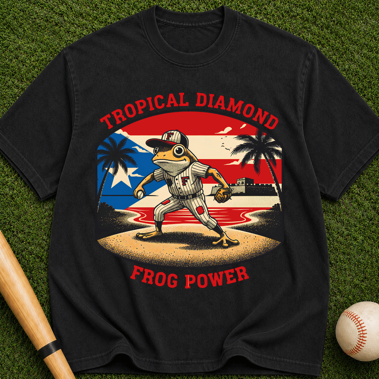 Tropical Diamond — Retro Frog Graphic Tee