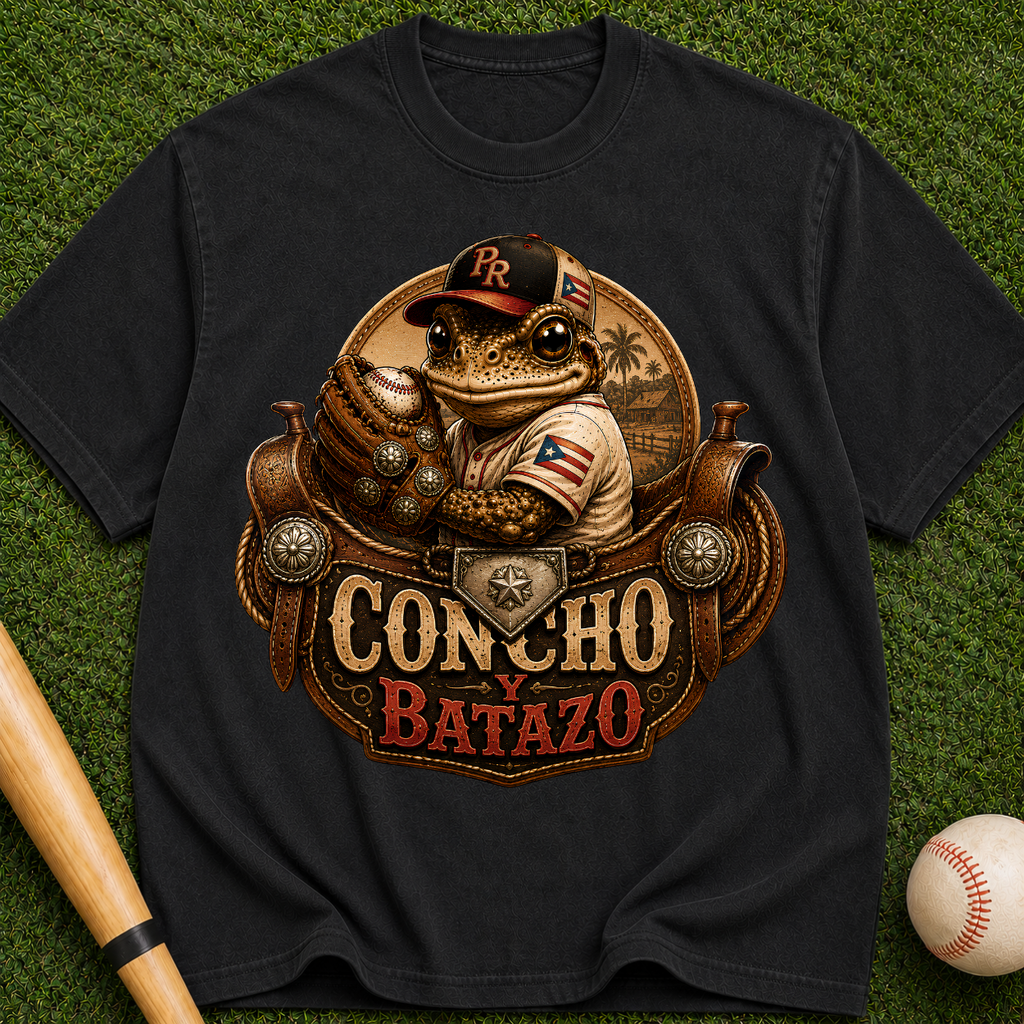 Concho Batazo Graphic Tee - Vintage Western Baseball Design