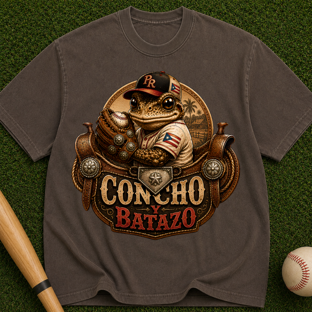 Concho Batazo Graphic Tee - Vintage Western Baseball Design