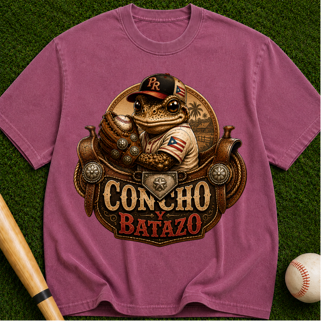 Concho Batazo Graphic Tee - Vintage Western Baseball Design
