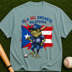Peloteros Puerto Rico T-Shirt - Isla del Encanto Baseball Frog Design