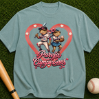 Baseball Lovers T-Shirt - Pareja Campeones' Retro Heart Design