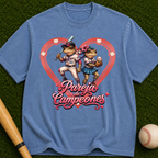 Baseball Lovers T-Shirt - Pareja Campeones' Retro Heart Design