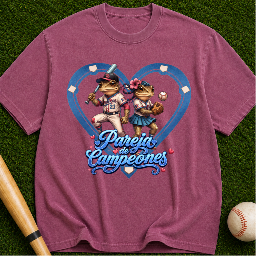 Pareja Campeones Baseball Heart Design