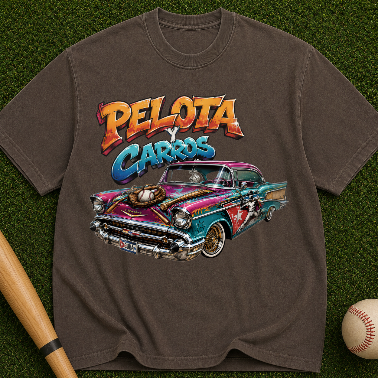 Classic Lowrider Car - "Pelota Cars" Vintage Auto Graphic Tee