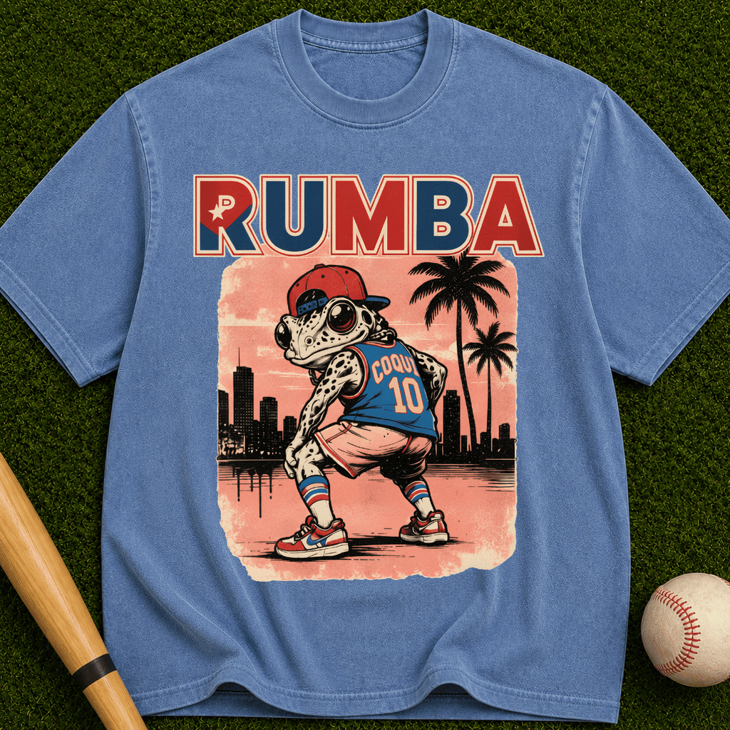 Rumba Baseball Graphic T-Shirt — Retro Palm Beach Vibe