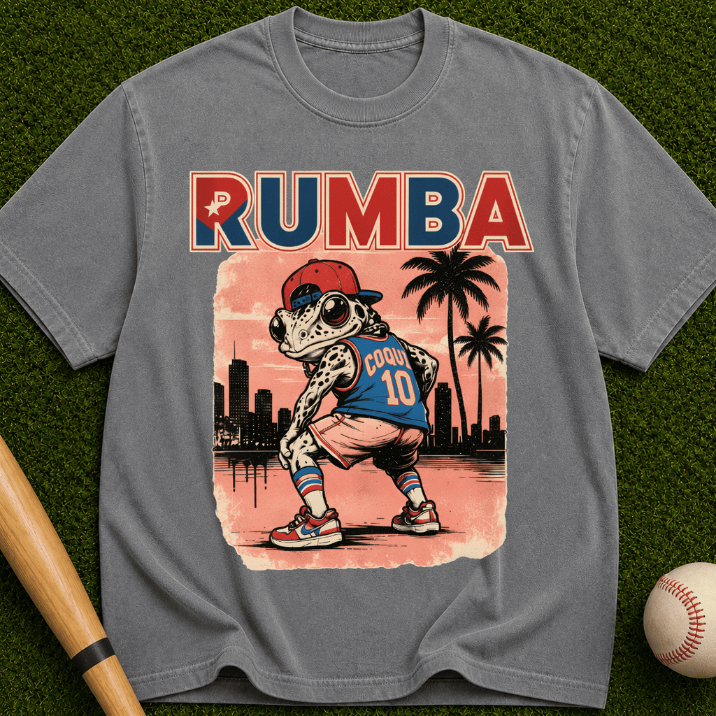 Rumba Baseball Graphic T-Shirt — Retro Palm Beach Vibe