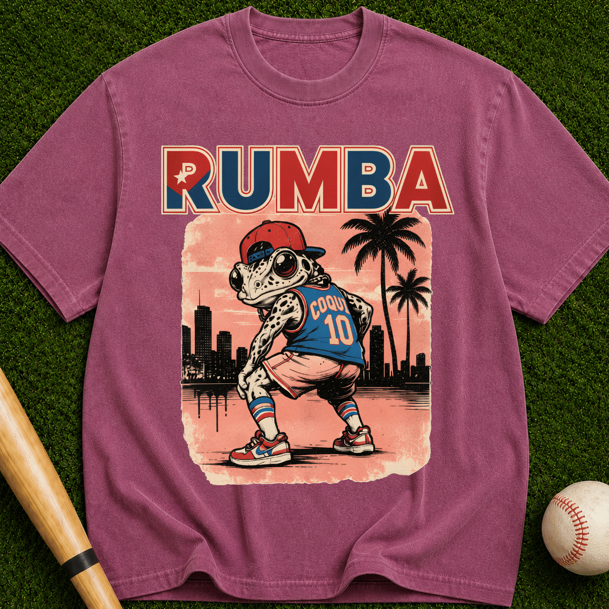 Rumba Baseball Graphic T-Shirt — Retro Palm Beach Vibe