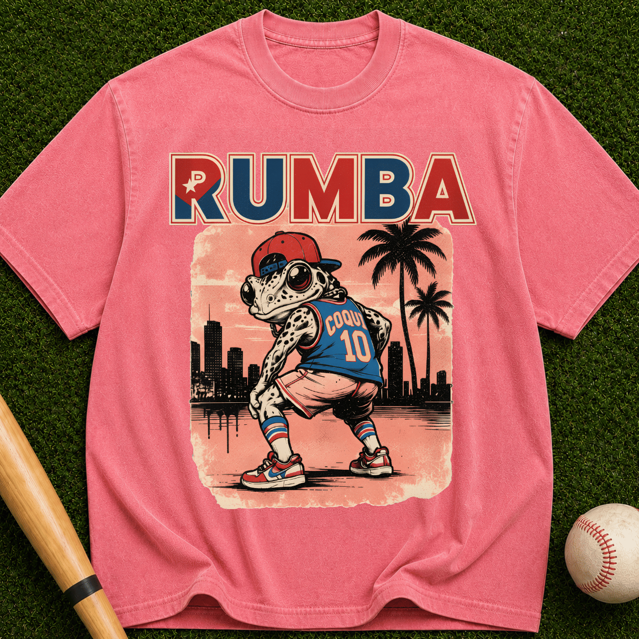 Rumba Baseball Graphic T-Shirt — Retro Palm Beach Vibe