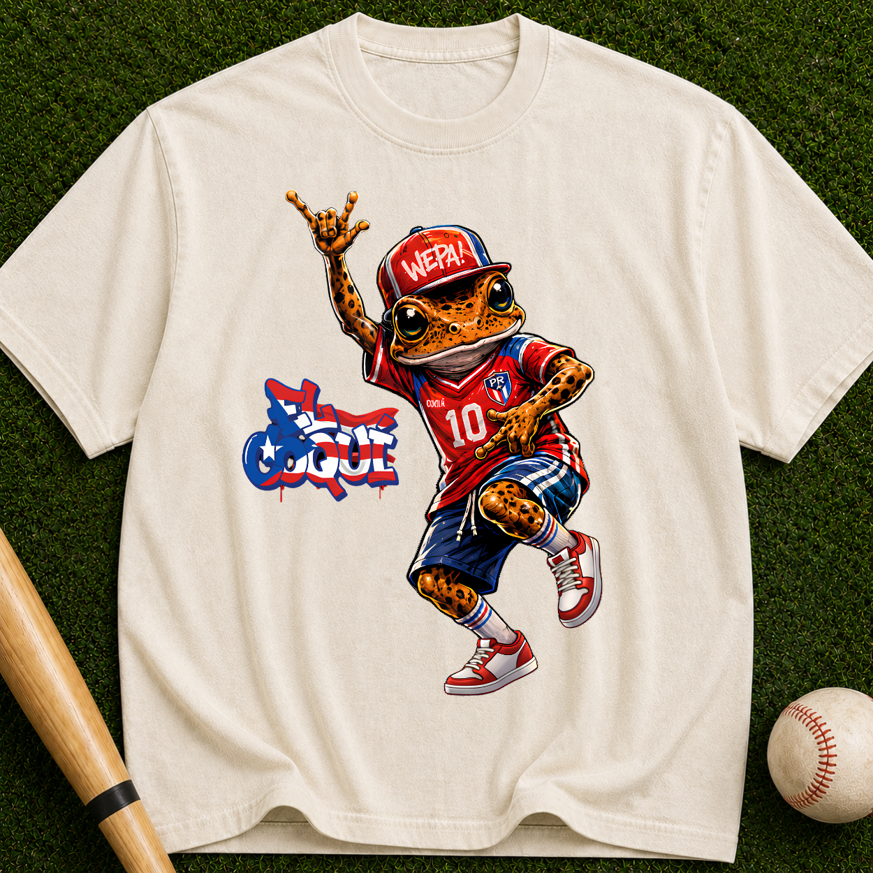 Baseball Frog Graphic T-Shirt — Vintage Streetwear Jersey Design