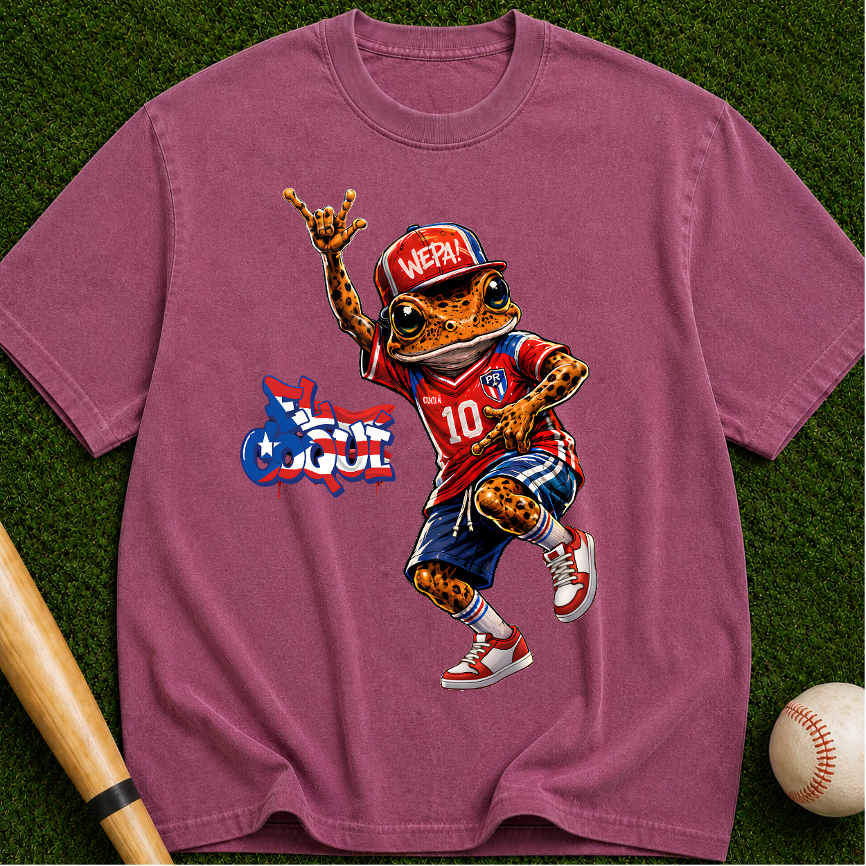Baseball Frog Graphic T-Shirt — Vintage Streetwear Jersey Design