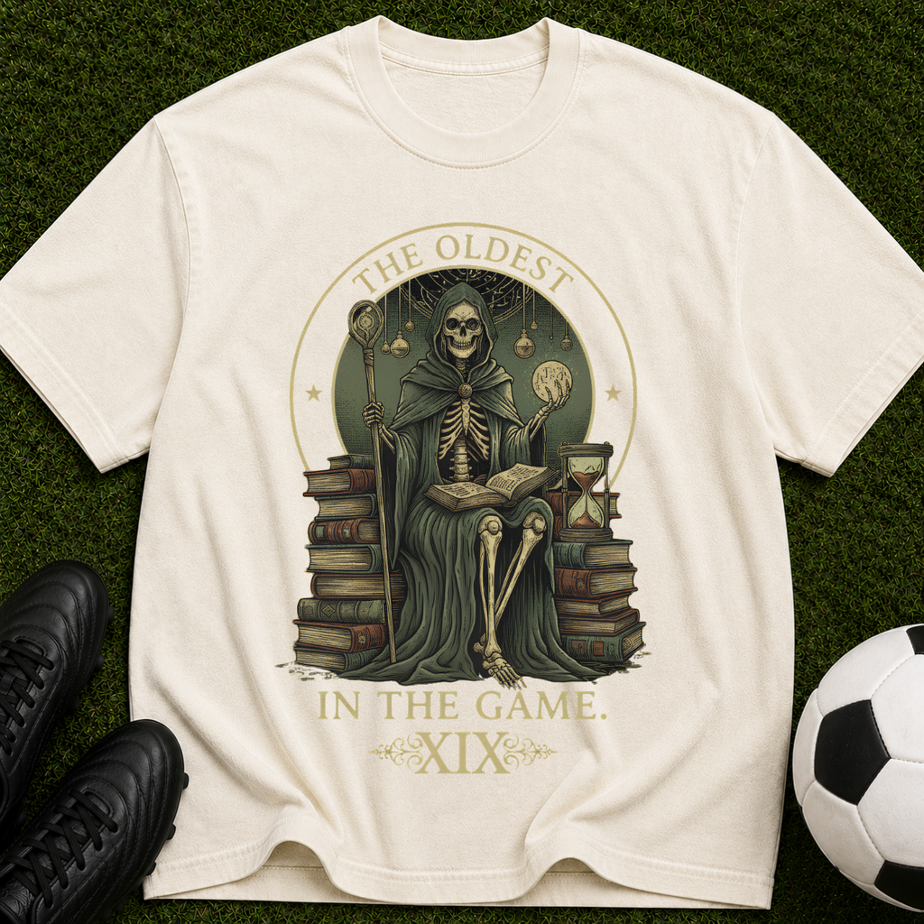 Vintage Skeleton 'The Oldest in the Game XIX' Graphic T-Shirt