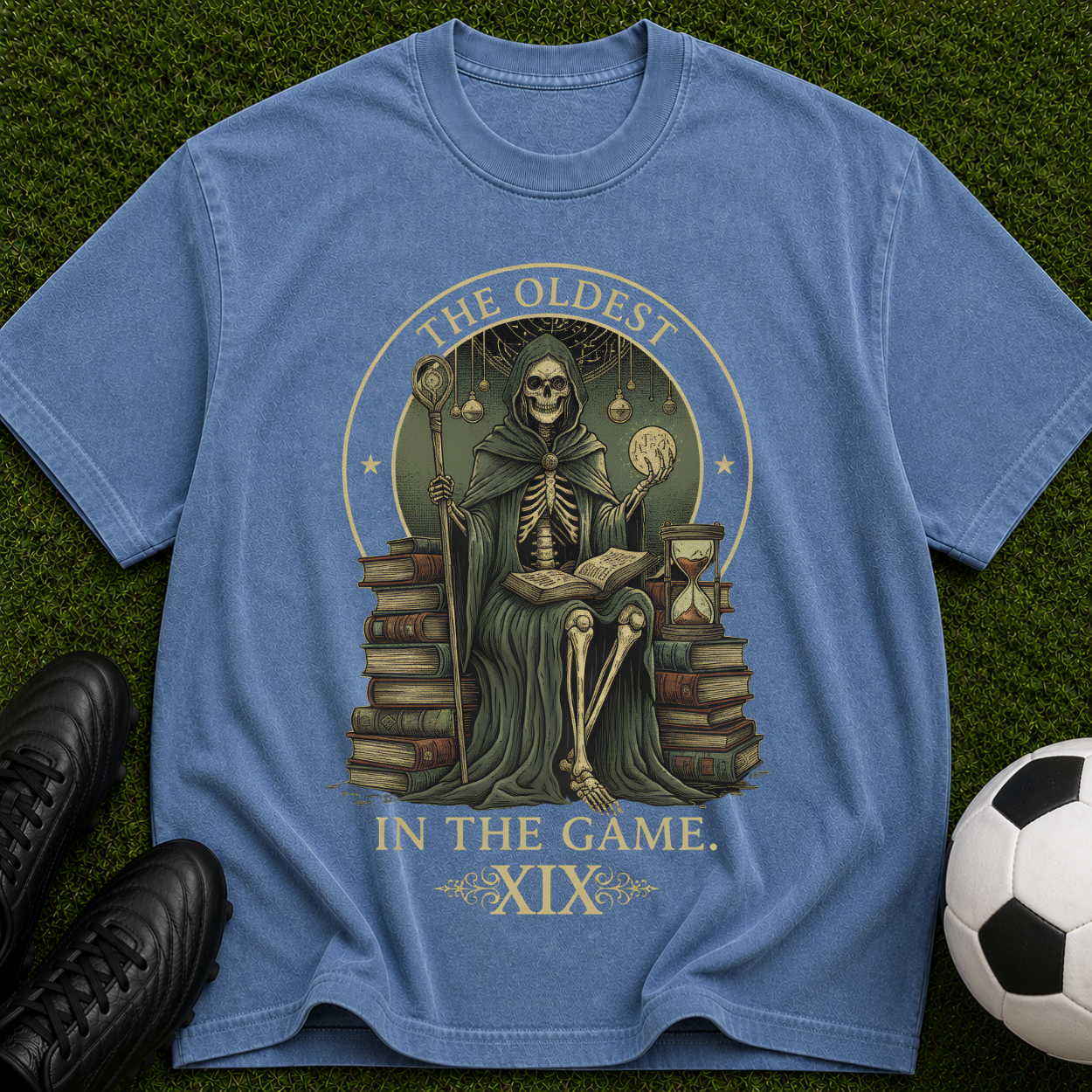Vintage Skeleton 'The Oldest in the Game XIX' Graphic T-Shirt