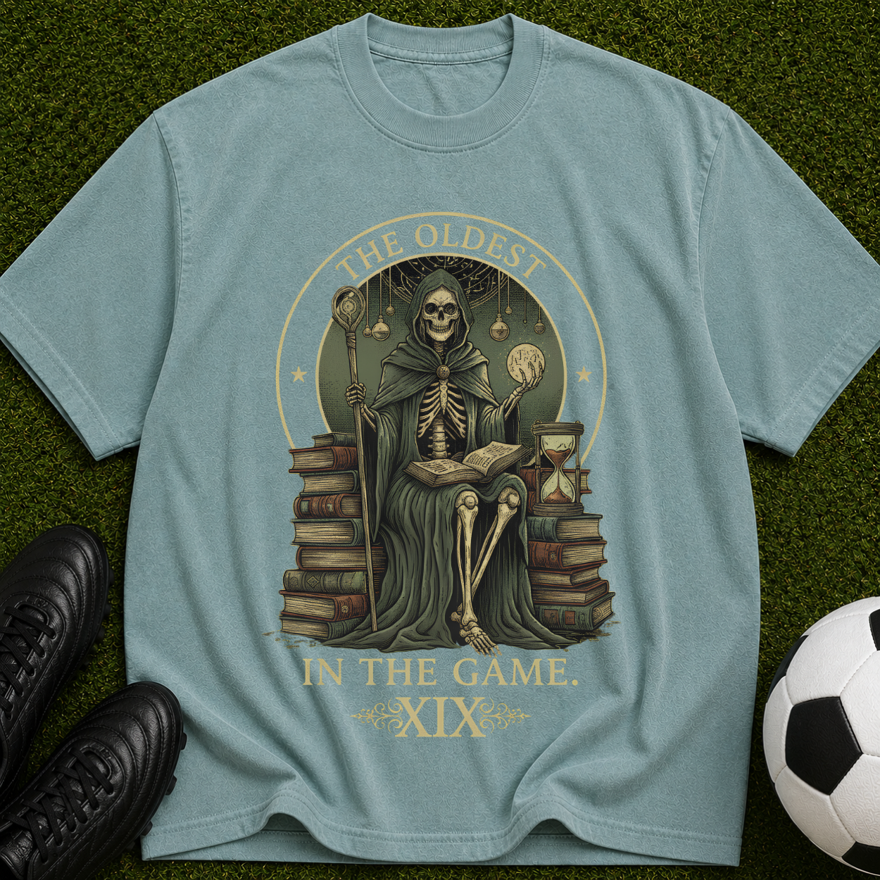 Vintage Skeleton 'The Oldest in the Game XIX' Graphic T-Shirt