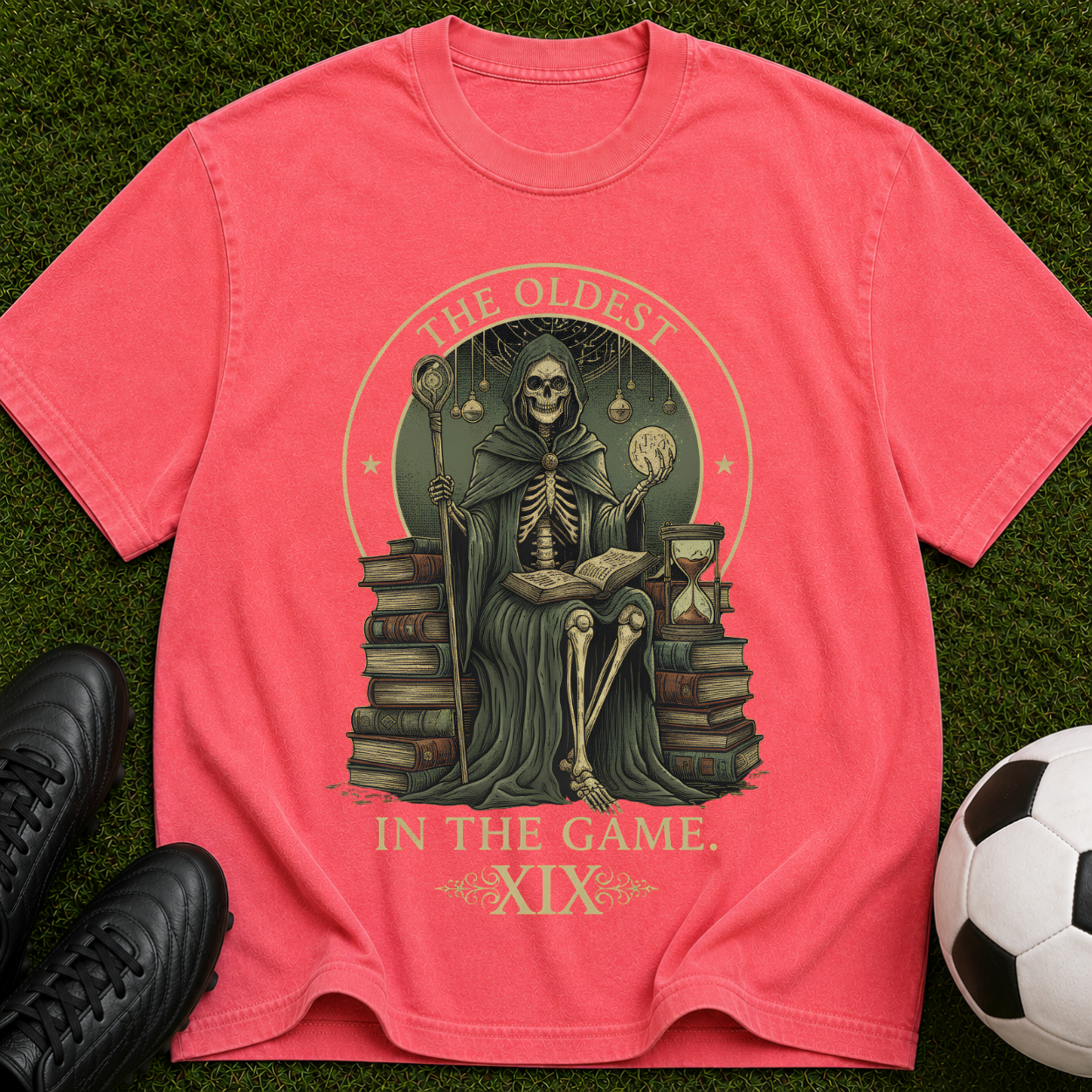 Vintage Skeleton 'The Oldest in the Game XIX' Graphic T-Shirt